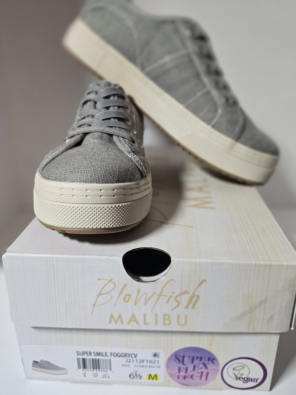 Blowfish Gray Canvas Low-Top Sneakers